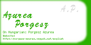 azurea porgesz business card